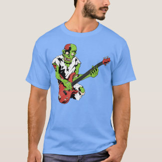 Camiseta Zombie Bass Guitar Lazy Halloween Costume Music Mu