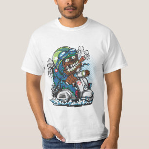 Camiseta Zombie Biker Scooter Blast Tee