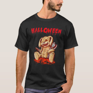 Camiseta Zombie Bloody Halloween Creepy Rabbit Doll Carryin