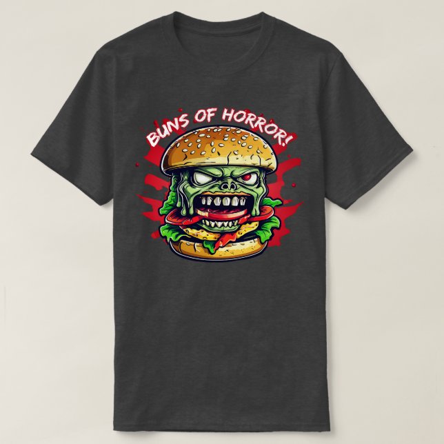Camiseta Zombie Burger Buns of Horror (Diseño del anverso)