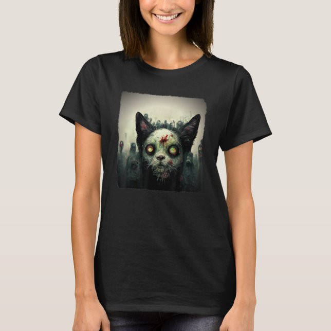 Camiseta Zombie Ca  Estética Malvado Espantoso Terror Hallo (Anverso)