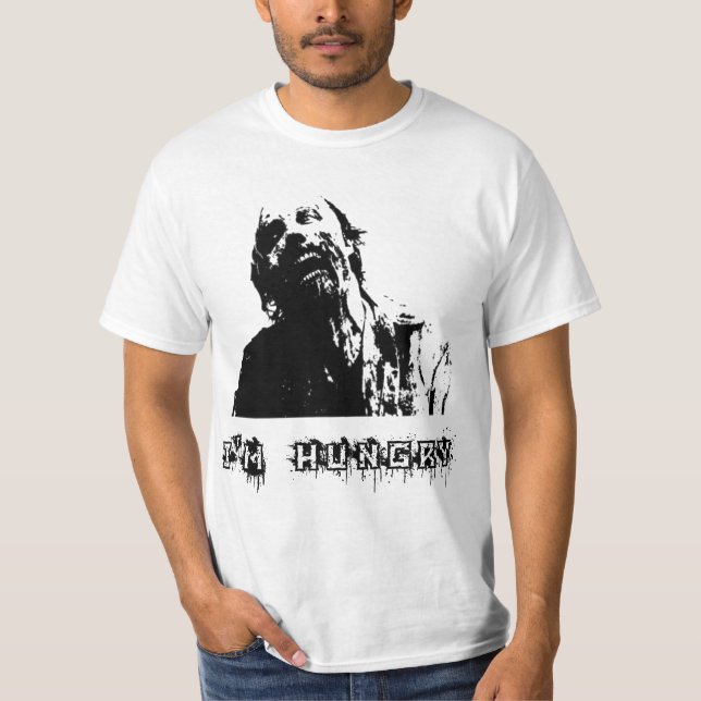 Camiseta Zombie, Caminando muerto, tengo hambre (Anverso)