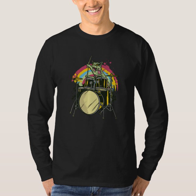 Camiseta Zombie Cat Drummer (Anverso)