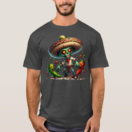 Camiseta Zombie Cinco de Mayo y pimientos calientes