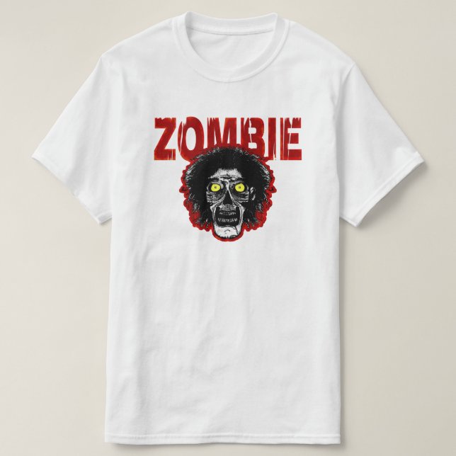 Camiseta ZOMBIE con la cabeza roja (Diseño del anverso)