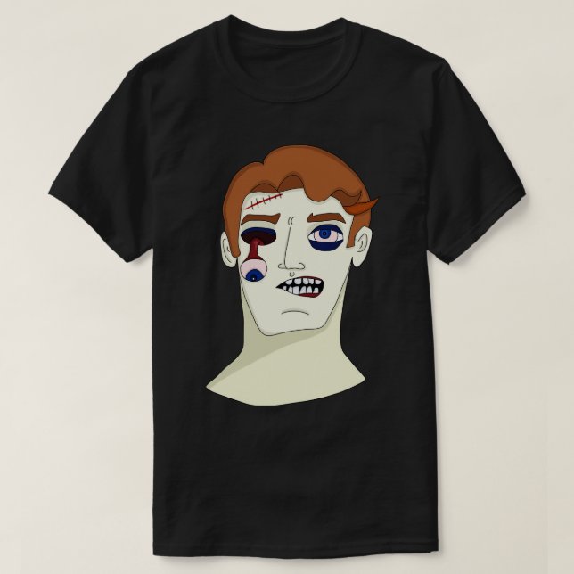 Camiseta Zombie con una mirada de asombro (Diseño del anverso)