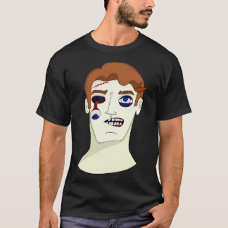 Camiseta Zombie con una mirada de asombro