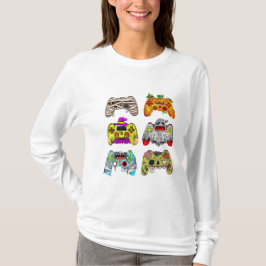 Camiseta Zombie Controller Halloween T-Shirt para jugadores