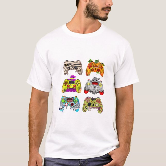 Camiseta Zombie Controller Halloween T-Shirt para jugadores (Anverso)