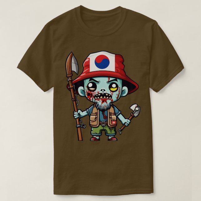 Camiseta Zombie coreano pescador (Diseño del anverso)