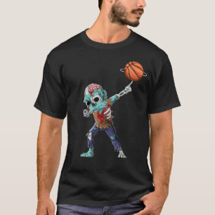 Camiseta Zombie Dabbing Jugador de Baloncesto de Halloween