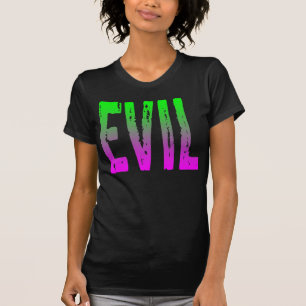 CAMISETA ZOMBIE DE TERROR PURPURA Y VERDE MALVADO