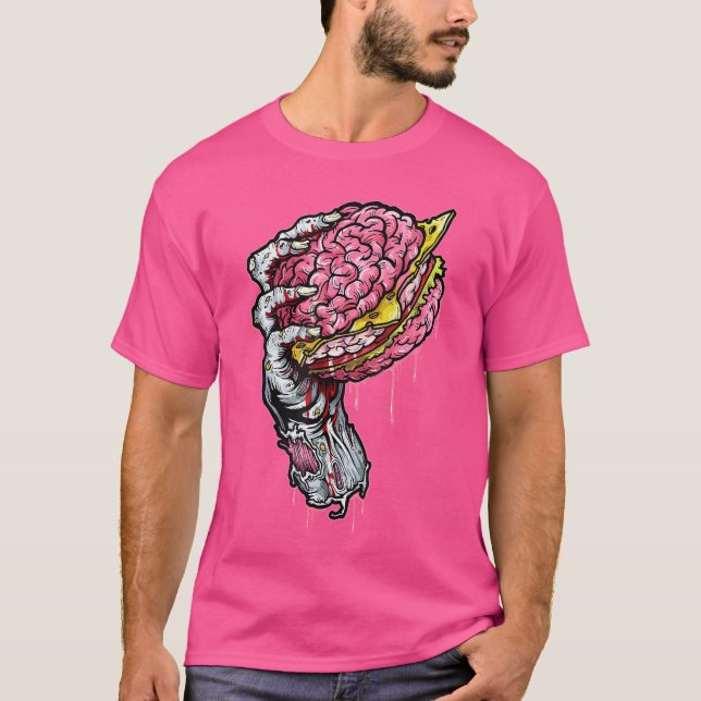 Camiseta Zombie Dead Brain Hamburger Halloween Horror Humor (Anverso)