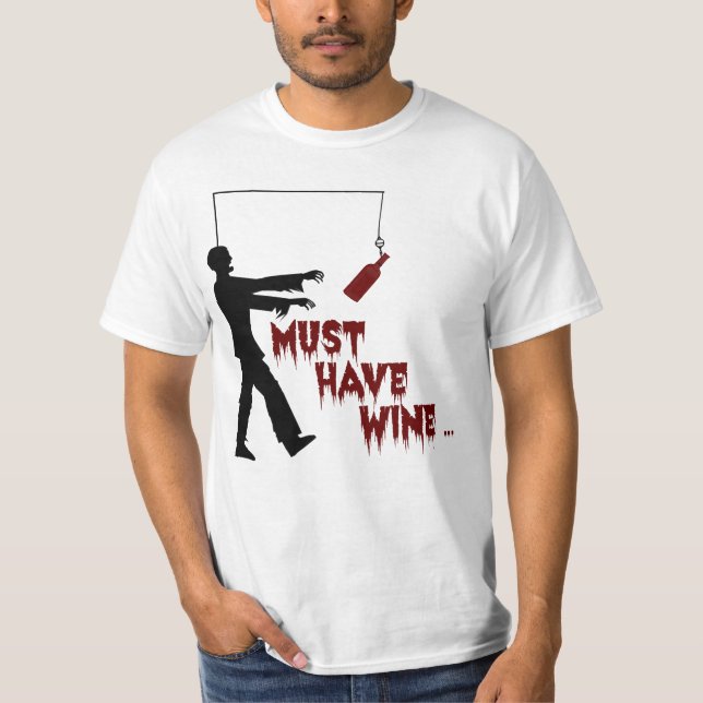 Camiseta Zombie Debe Tener Vino (Anverso)