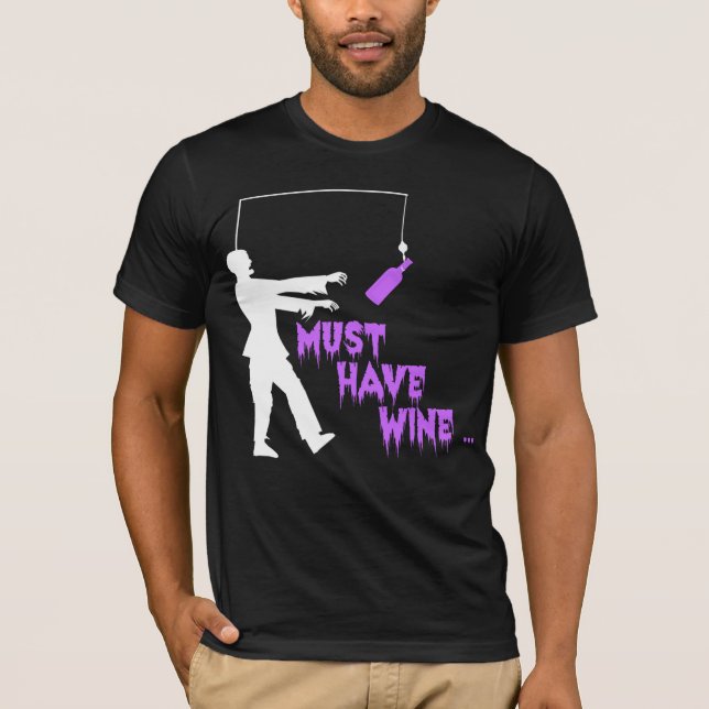 Camiseta Zombie Debe Tener Vino (Anverso)