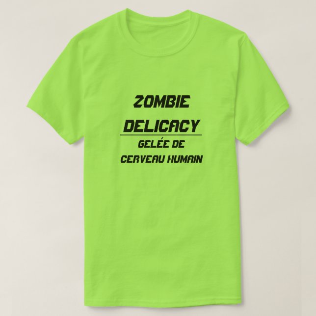 Camiseta Zombie Delicacy Mancha cerebral humana (Diseño del anverso)