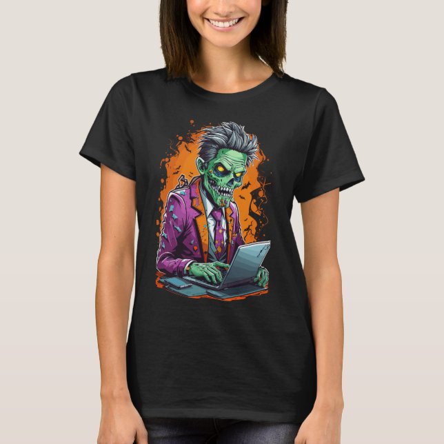 Camiseta Zombie en la Cubicle | Halloween (Anverso)