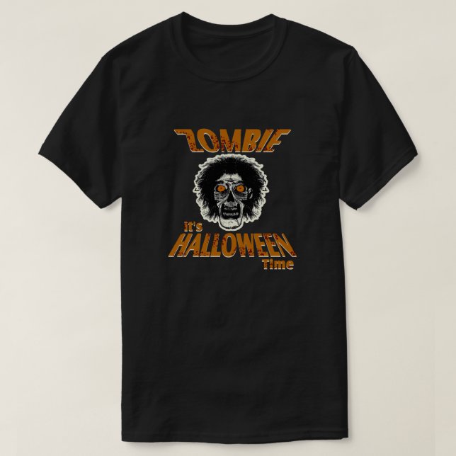 Camiseta ZOMBIE es hora de Halloween (Diseño del anverso)