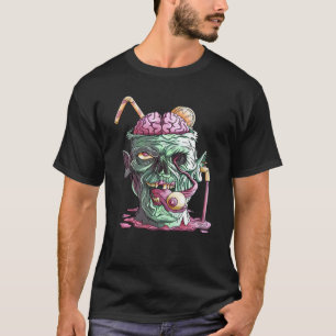Camiseta Zombie Face Brain Halloween Zombies Cocktai de san