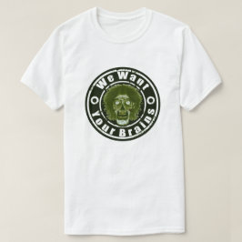 Camiseta ZOMBIE Face - Verde Queremos tus cerebros