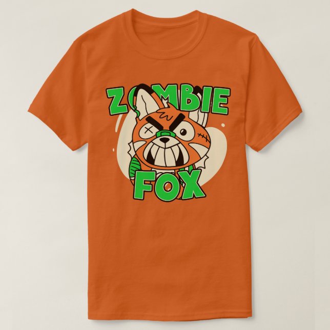 Camiseta Zombie Fox Funny Halloween Animales Zombie (Diseño del anverso)