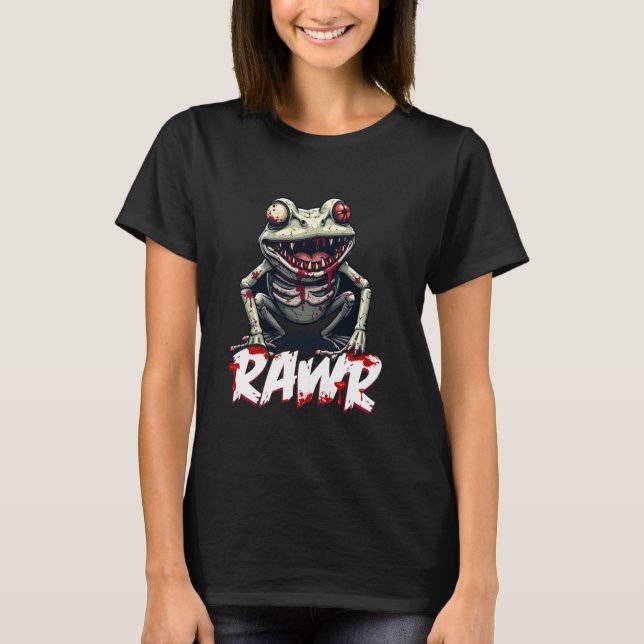 Camiseta Zombie Frog, Creepy Dystopian Undead Toad (Anverso)