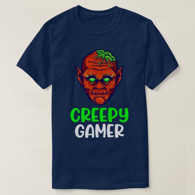 Camiseta Zombie Gamer Creepy Halloween Video Game Skeleton  (Diseño del anverso)