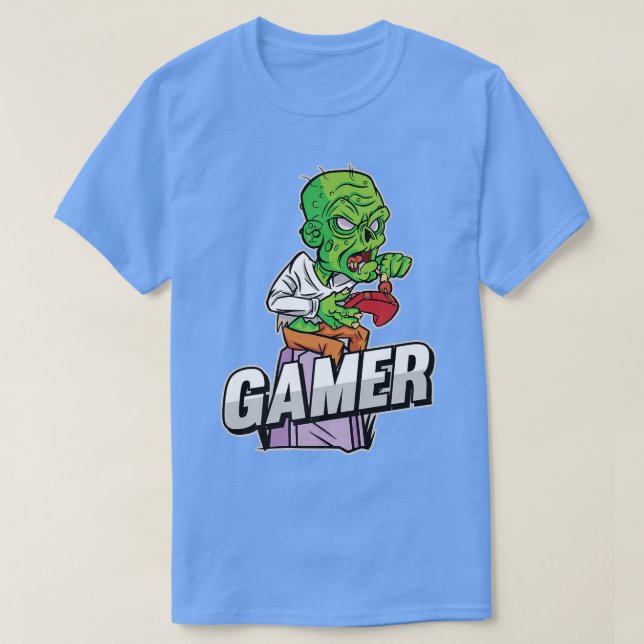 Camiseta Zombie Gamer Lazy Halloween Costume Guay Videogame (Diseño del anverso)