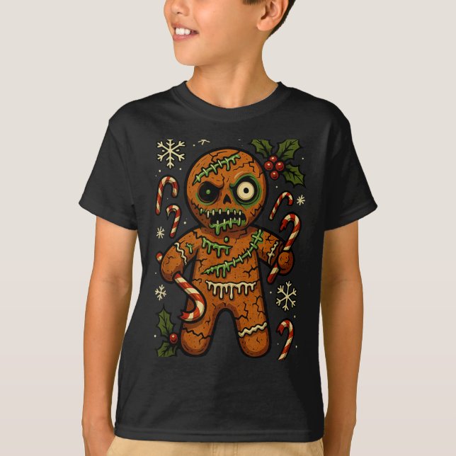 Camiseta Zombie Gingerbread Man Christmas Zombie T Shirt  (Anverso)