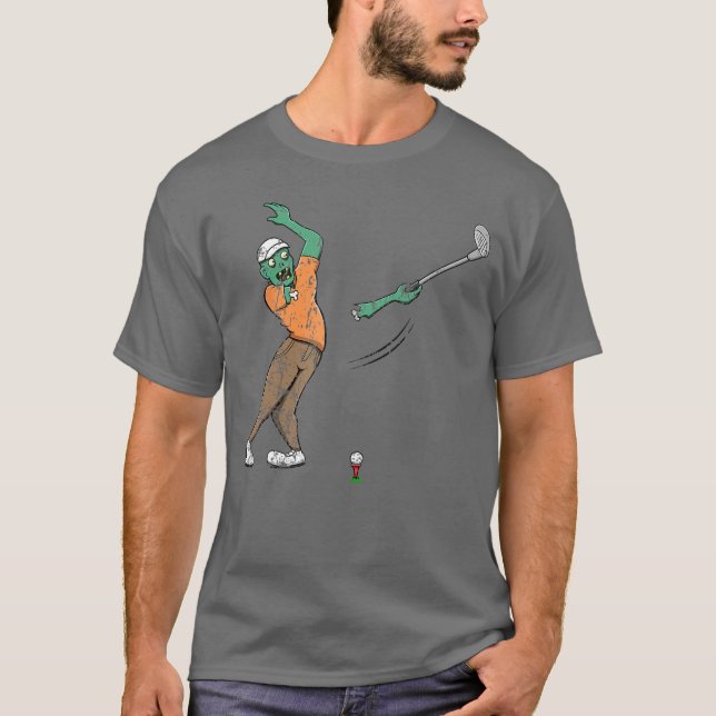 Camiseta Zombie Golf Player Golfing Halloween Horror Scary  (Anverso)