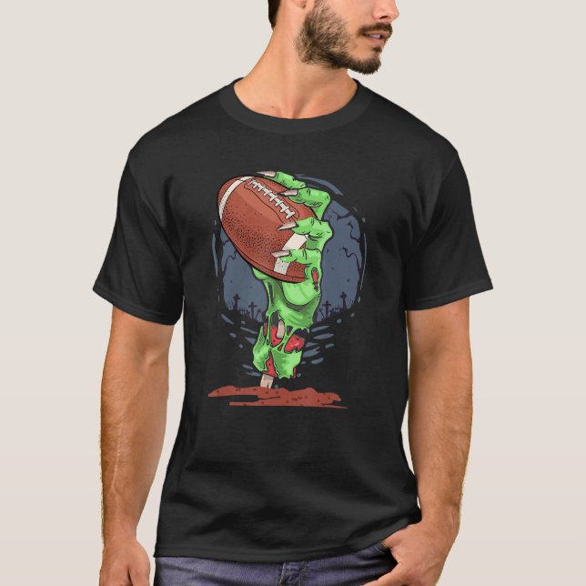 Camiseta Zombie Hands football Ball  Halloween Horror Scary (Anverso)