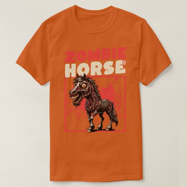 Camiseta Zombie Horse divertido (Diseño del anverso)