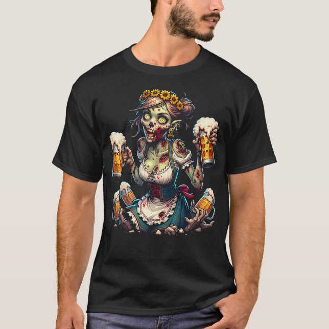 Camiseta Zombie Kellnerin Dirndl (Anverso)