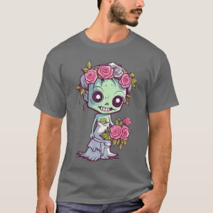 Camiseta Zombie lindo con flor I Familia de zombies
