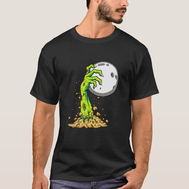 Camiseta Zombie Manos Bowling Halloween Costume Deportes Am (Anverso)