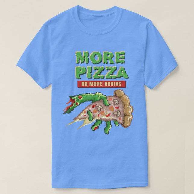 Camiseta Zombie Más Pizza No Más Cerebros Pizza Hombres Gra (Diseño del anverso)