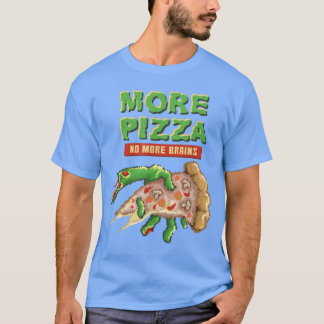 Camiseta Zombie Más Pizza No Más Cerebros Pizza Hombres Gra