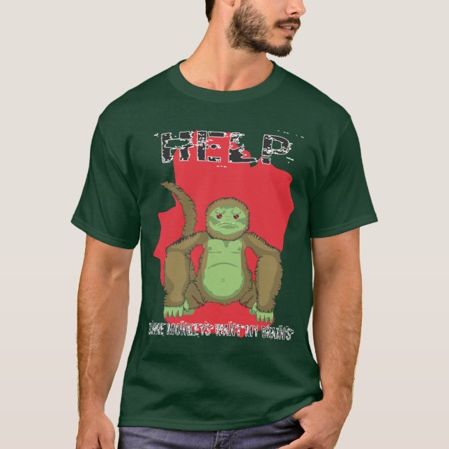 Camiseta Zombie Monkey Dark Shirt (Anverso)