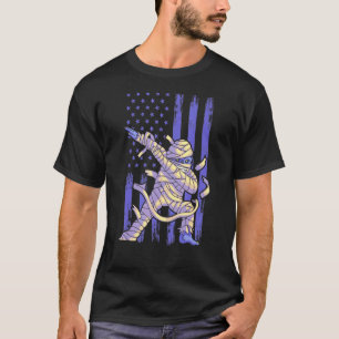 Camiseta Zombie Mummy Dab Dabbing Baila Bandera Americana H