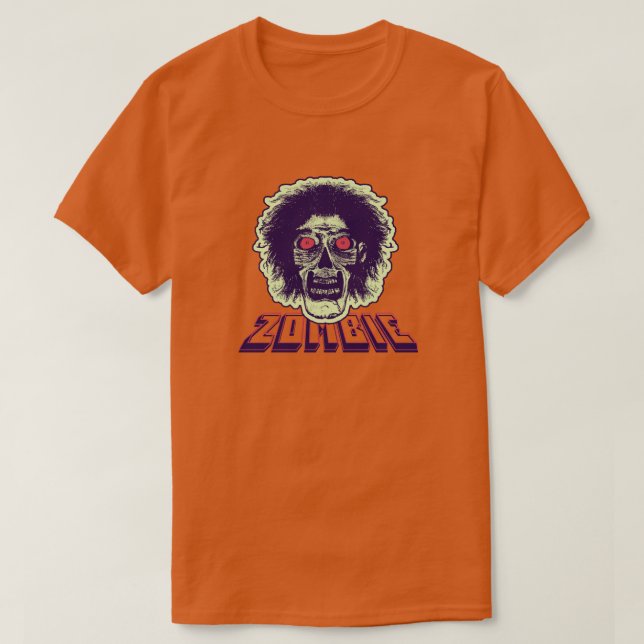 Camiseta ZOMBIE Naranja Oyes Green Hair (Diseño del anverso)