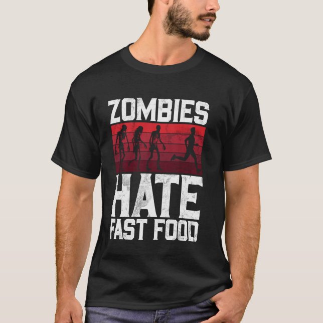 Camiseta Zombie Odia Zombie de Comida Rápida (Anverso)