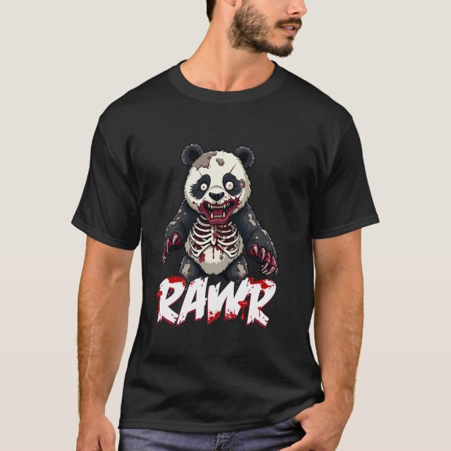Camiseta Zombie Panda, Creepy Dystopian Undead Panda Bear (Anverso)