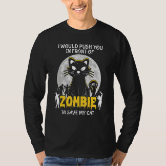 Camiseta Zombie para salvar a mi gato Halloween