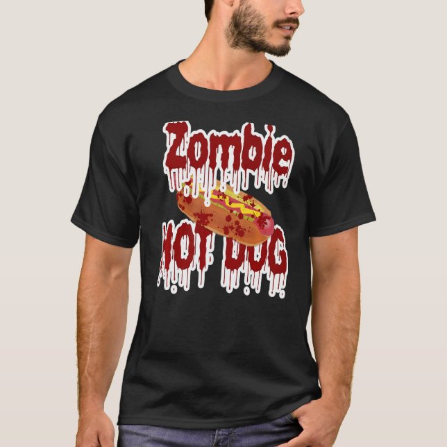 Camiseta Zombie Perro Caliente Sangre Vestido de Cadáveres  (Anverso)