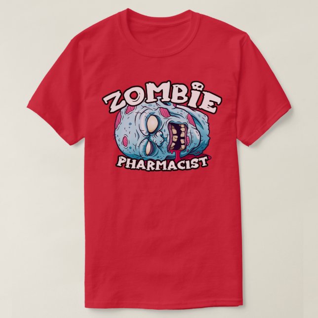 Camiseta Zombie PHARMACIST Halloween Simple Costume (Diseño del anverso)