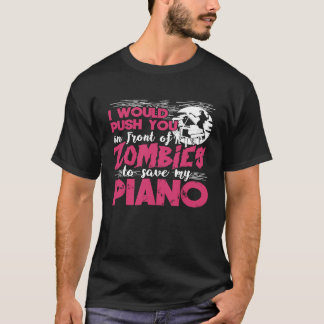 Camiseta Zombie Piano Player Pianist Keyboard Funny Graphic
