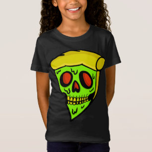 Camiseta Zombie Pizza Halloween Scary Skeleton Skull