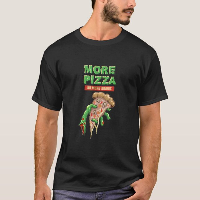 Camiseta Zombie   Pizza  Undead Eats Pizza  Horror   (Anverso)