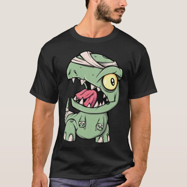 Camiseta Zombie Rex Dinosaur  For Boys Mummy Halloween (Anverso)