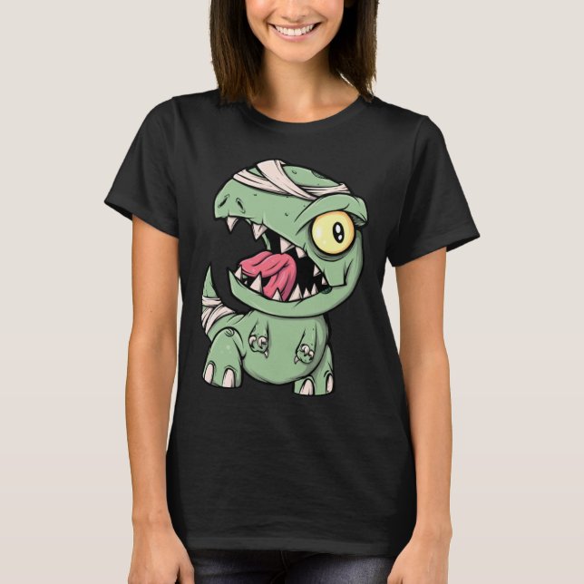 Camiseta Zombie Rex Dinosaur  For Boys Mummy Halloween (Anverso)